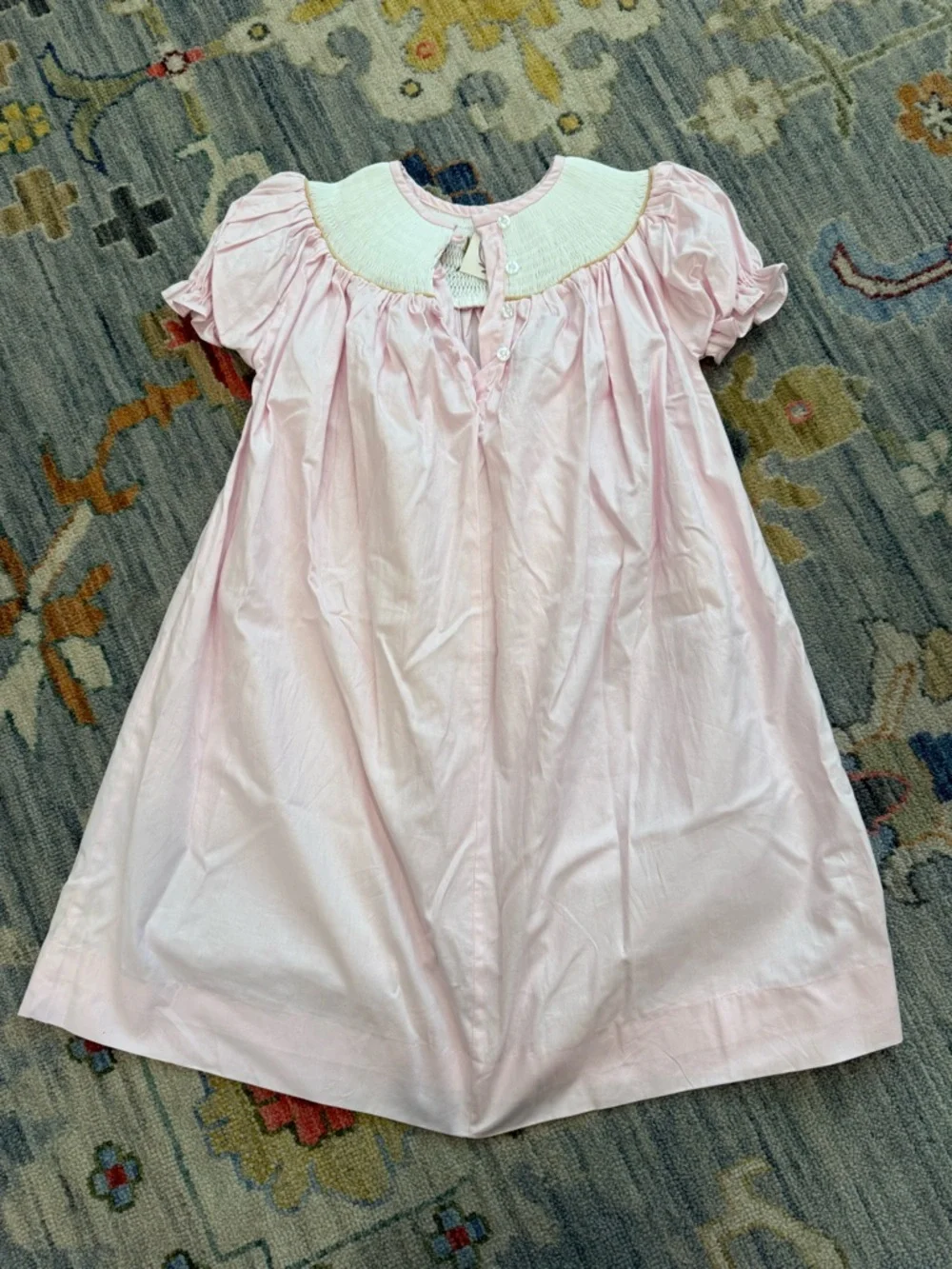 NWT Pleats and Stitches SMOCKED THANKSGIVING TURKEY bishop dress PINK size 5
